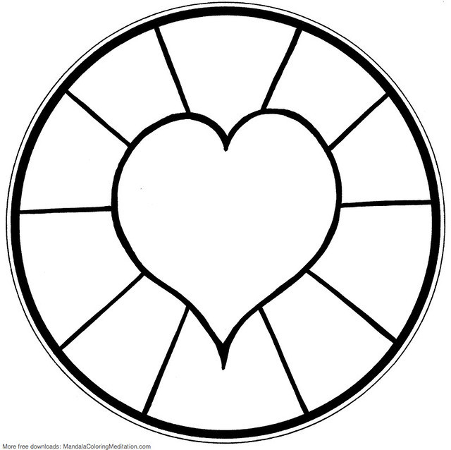 Simple Coloring Pages For Toddlers
 Printable children coloring page heart mandala 4