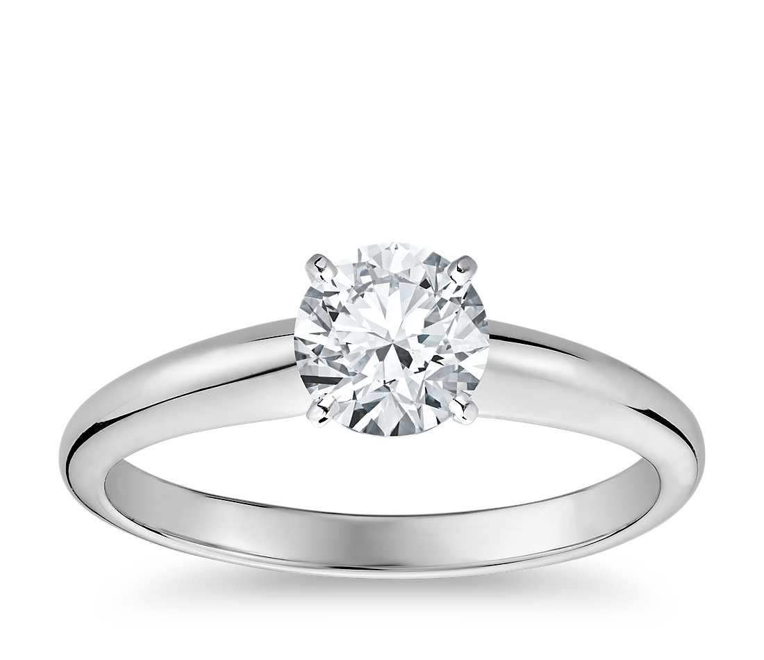 Simple Diamond Rings
 Classic Simple Solitaire Engagement Ring in 14k White Gold