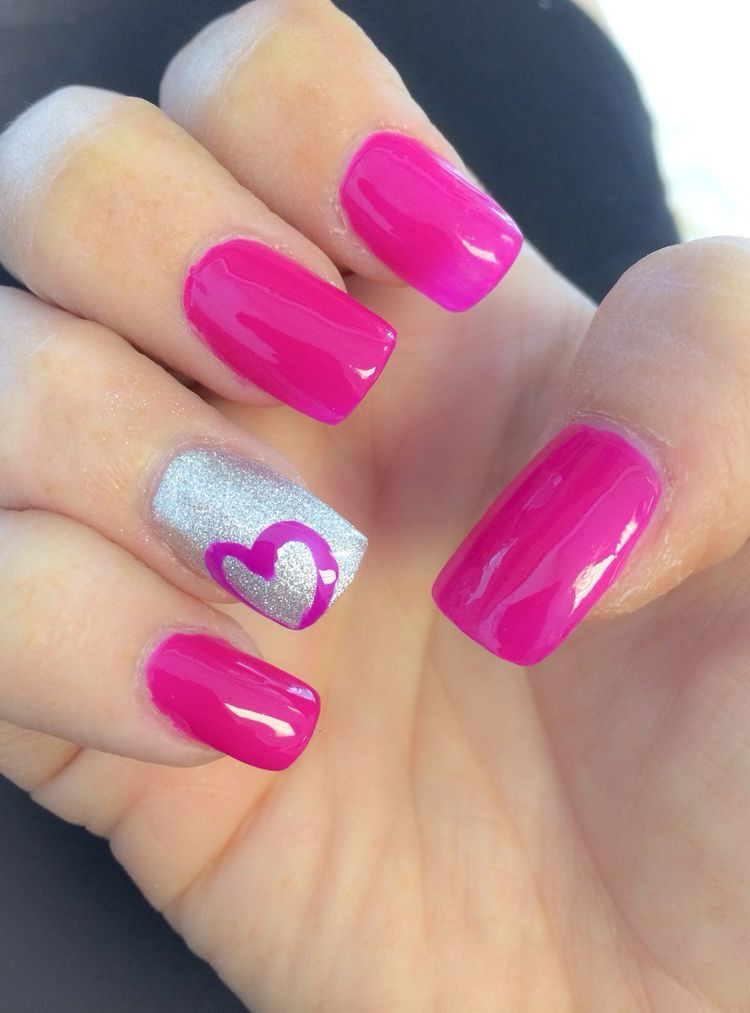Simple Heart Nail Designs
 Pin by Stephanie Sadler on ️nails in 2019