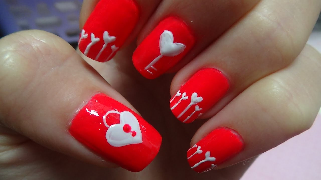 Simple Heart Nail Designs
 Easy Nail Art For Valentine s Day Heart Shape Key Lock