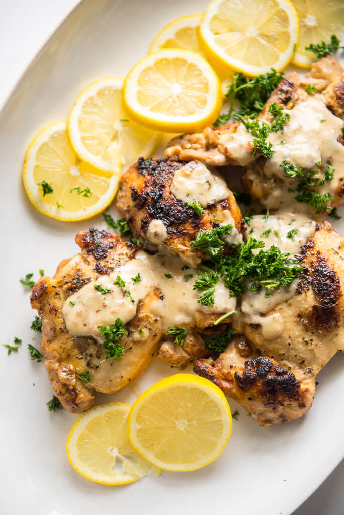 Slow Cooker Lemon Chicken Thighs
 Slow Cooker Chicken Thighs with Creamy Lemon Sauce