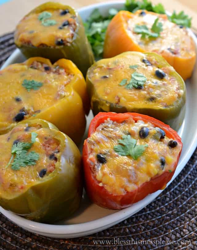 Slow Cooker Stuffed Bell Peppers
 Slow Cooker Stuffed Bell Peppers with Quinoa & Black Beans
