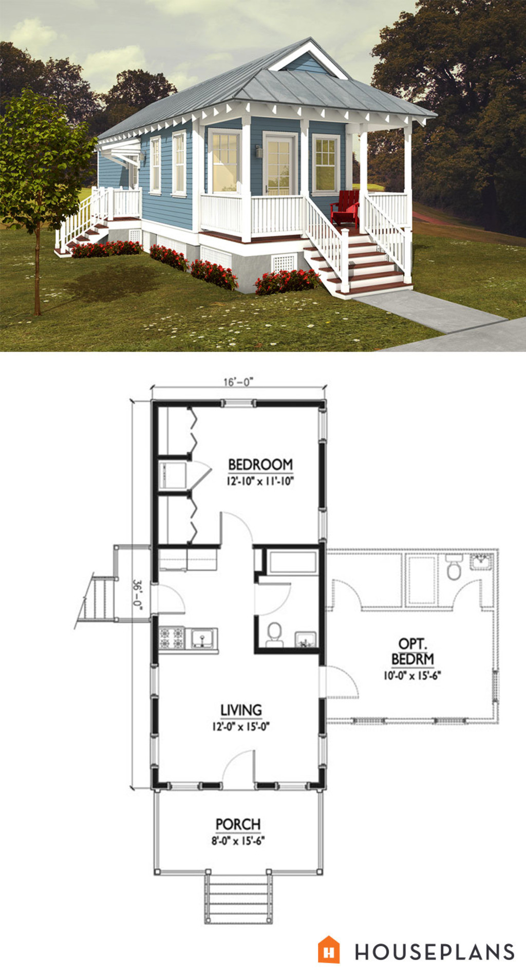 Small 1 Bedroom House Plans
 Cottage Style House Plan 1 Beds 1 Baths 576 Sq Ft Plan