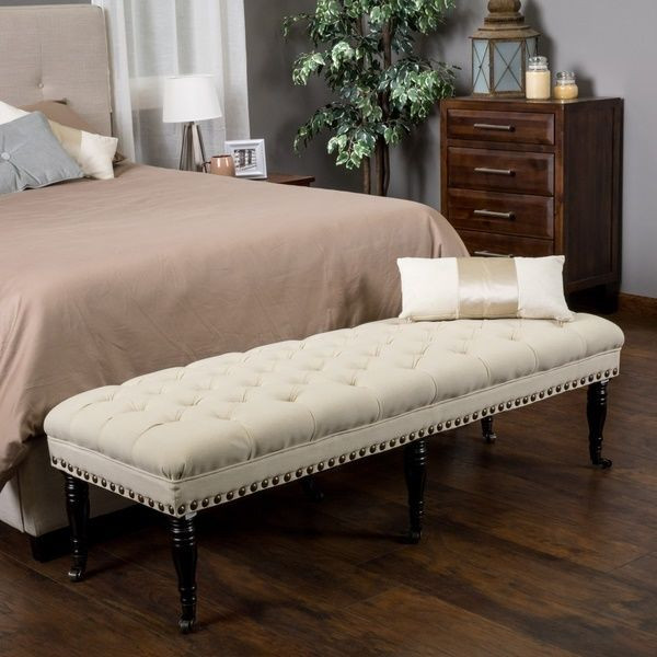 Small Bedroom Bench Seat
 Bedroom Bench Tufted Upholstered Ottoman Living Room