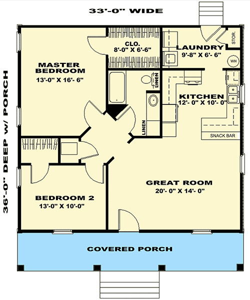 Small Bedroom Floor Plan
 Plan 2561DH Cute Country Cottage in 2019 Home