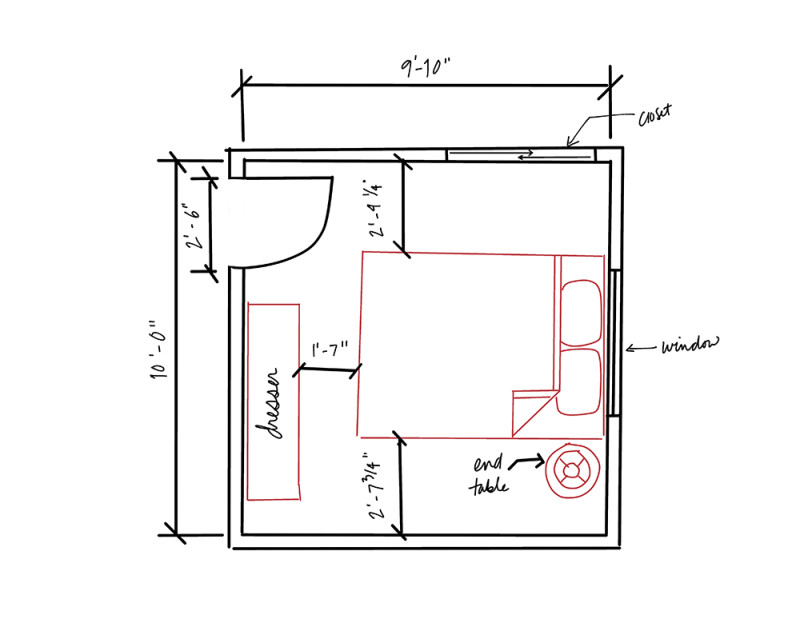 Small Bedroom Floor Plan
 Small Bedroom Design Part 1 Space Planning