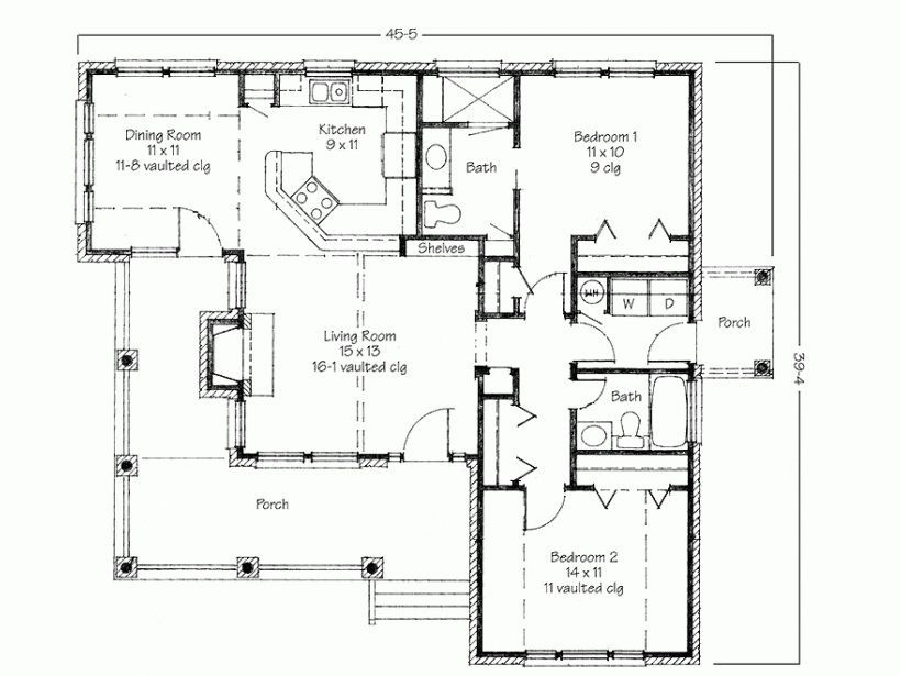 Small Bedroom Floor Plan
 Simple Two Bedrooms House Plans for Small Home