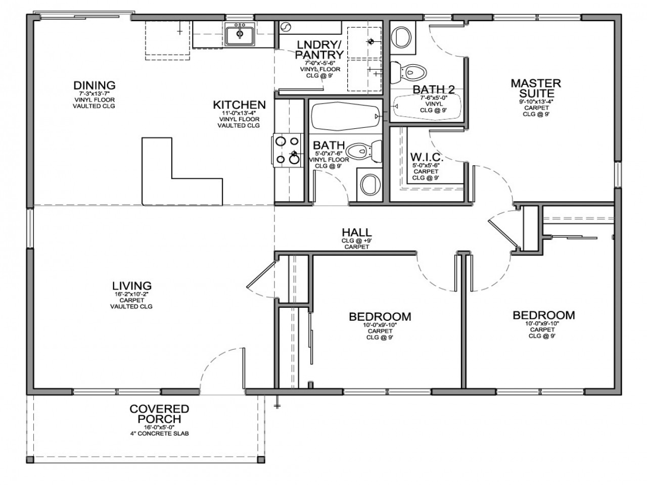 Small Bedroom Floor Plan
 Small 3 Bedroom House Floor Plans 2 Bedroom House Layouts