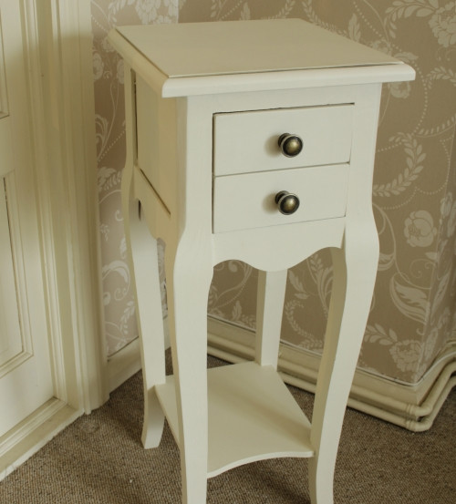 Small Bedroom Table
 Small Cream 2 Drawer Bedside Table Melody Maison
