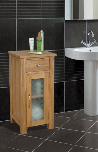 Small Freestanding Bathroom Cabinet
 Fusion solid oak bathroom storage cabinet cupboard free
