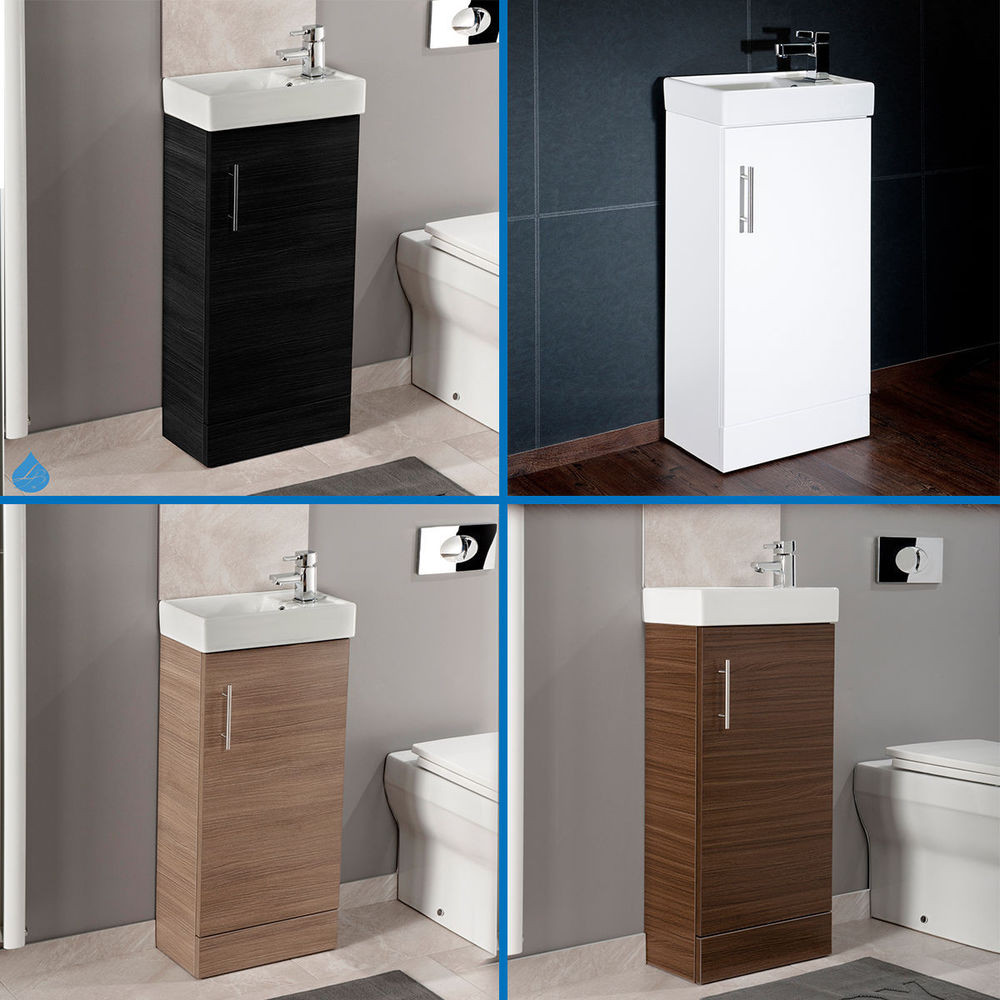 Small Freestanding Bathroom Cabinet
 Minimalist Cabinet 400mm Freestanding Vanity Unit & Basin