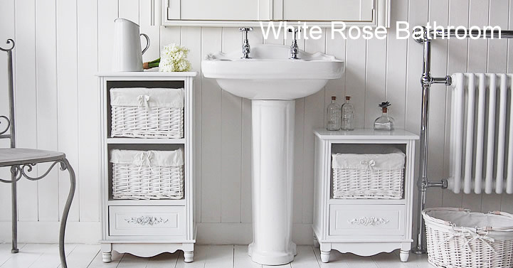 Small Freestanding Bathroom Cabinet
 Rose free standing small bathroom cabinet White Cottage