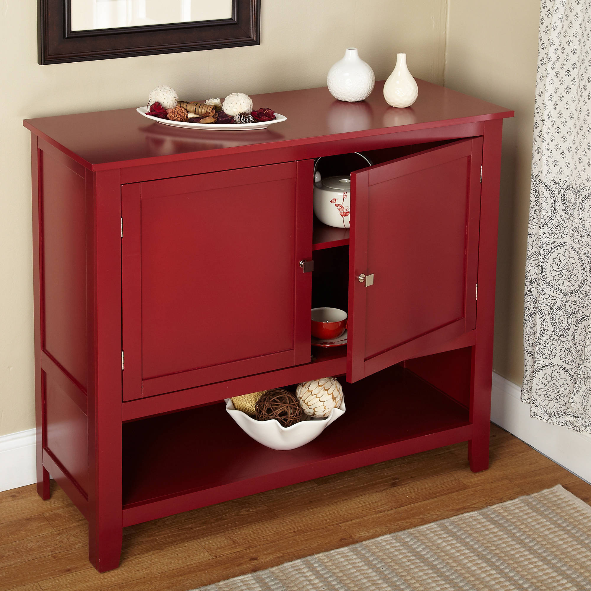Small Kitchen Buffet Cabinet
 Red Buffet Cabinet Kitchen Storage Shelf with Doors Table