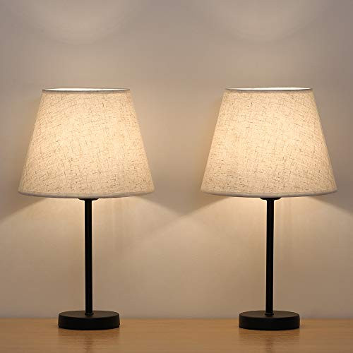 Small Table Lamps For Bedroom
 HAITRAL Bedside Table Lamps Small Nightstand Lamps Set