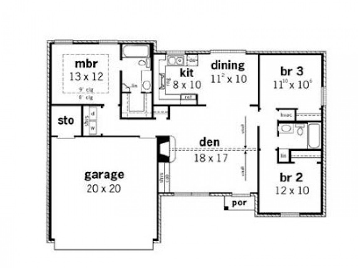 Small Three Bedroom House Plans
 Simple Small House Floor Plans 3 Bedroom Simple Small