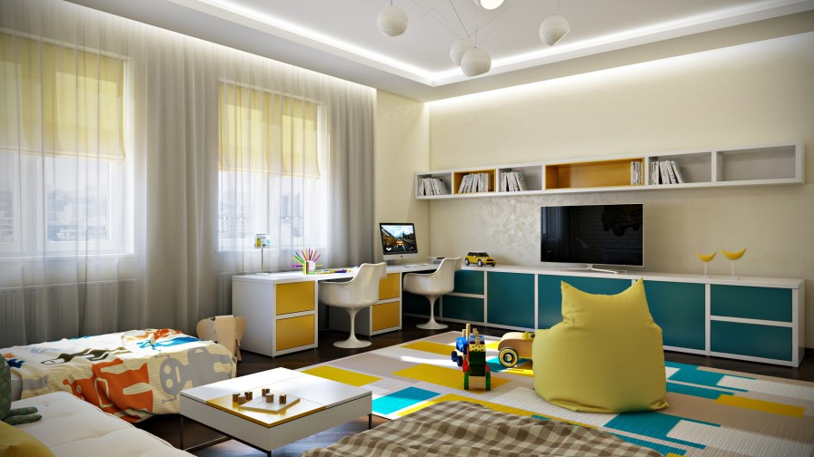Small Tv For Kids Room
 Crisp and Colorful Kids Room Designs