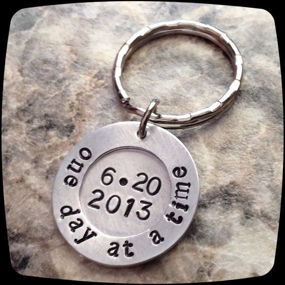 Sober Anniversary Gift Ideas
 Sobriety Gift e day at a time Sobriety by ThatKindaGirl