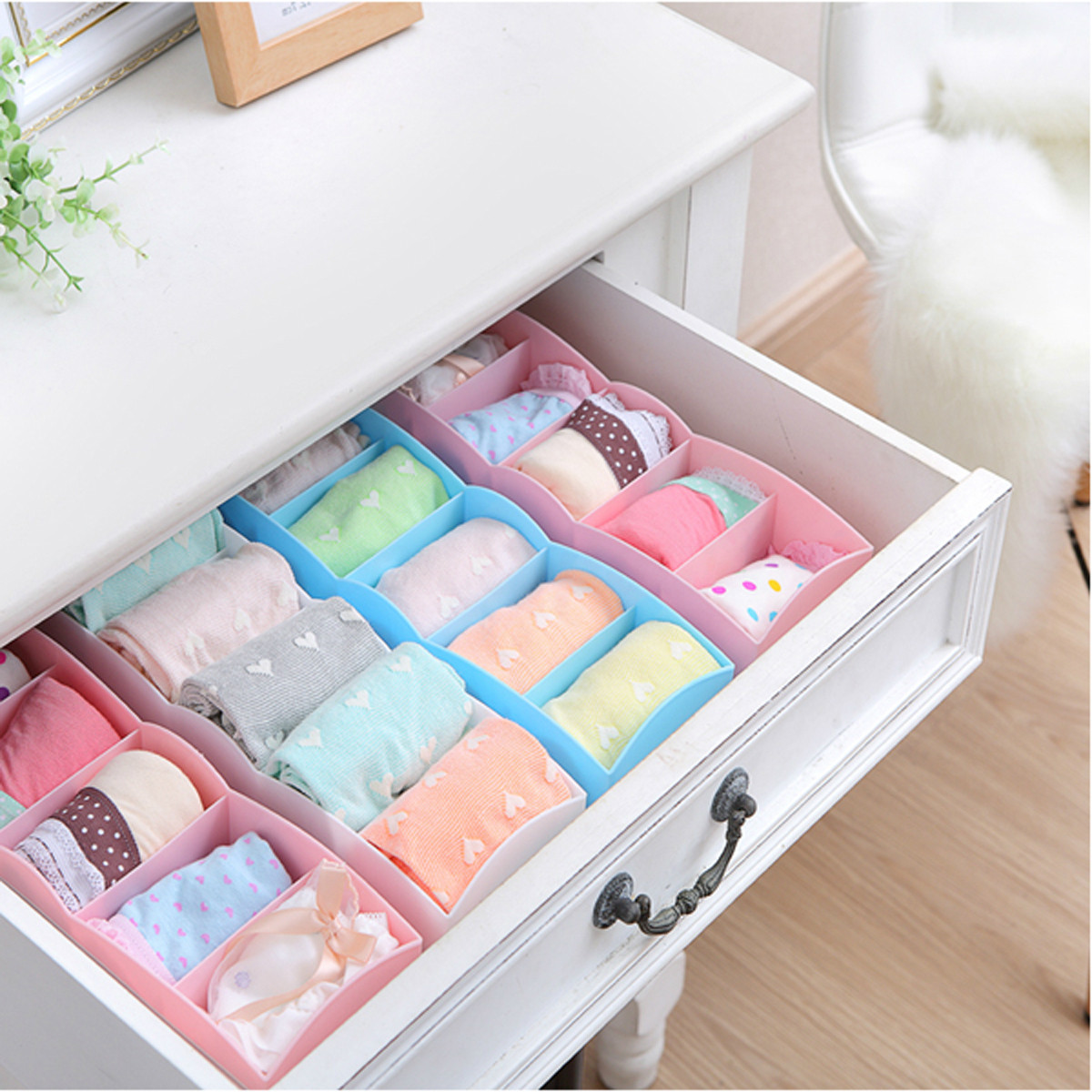 Sock Organizer DIY
 DIY Plastic Underwear Bras Sock Ties Organizer Storage Box