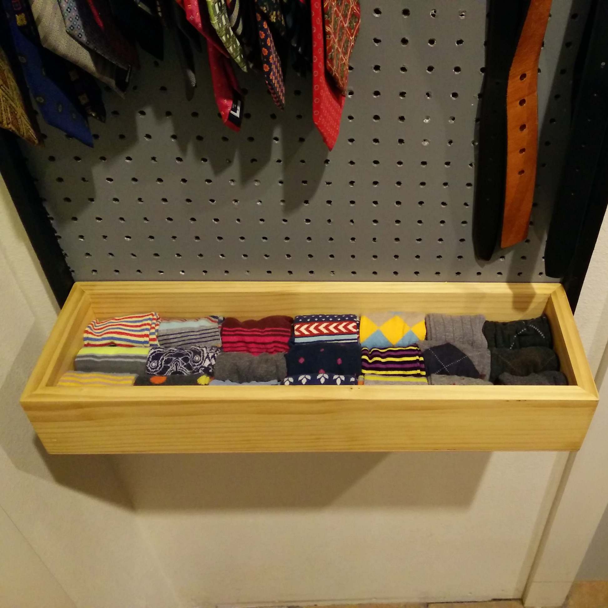 Sock Organizer DIY
 tie rack belt rack sock organizer DIY project