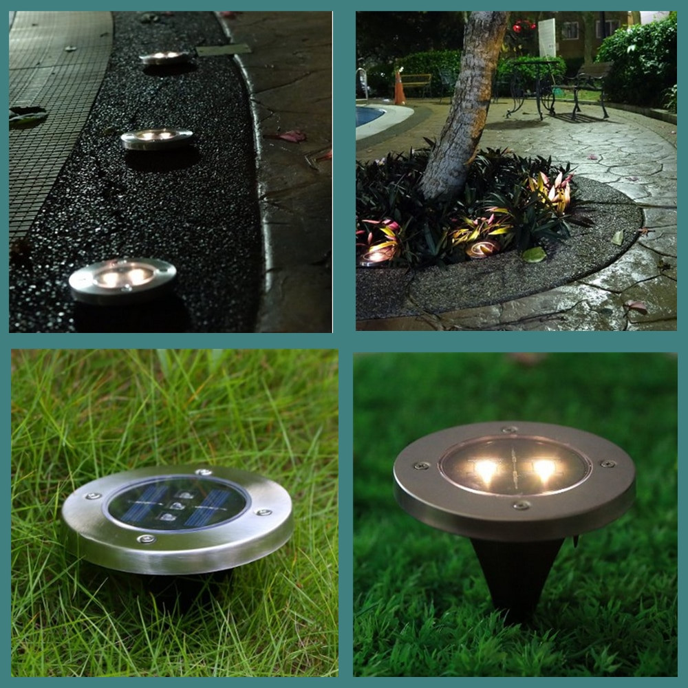 Solar Led Landscape Lights
 Pack of 5 Stainless Steel Waterproof Solar Powered LED