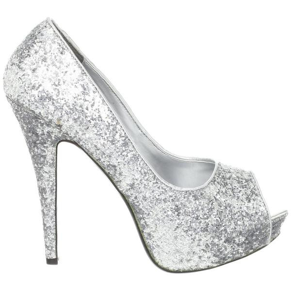 Sparkly Shoes For Wedding
 Womens Sparkly Silver Glitter Heels Pumps shoes Wedding