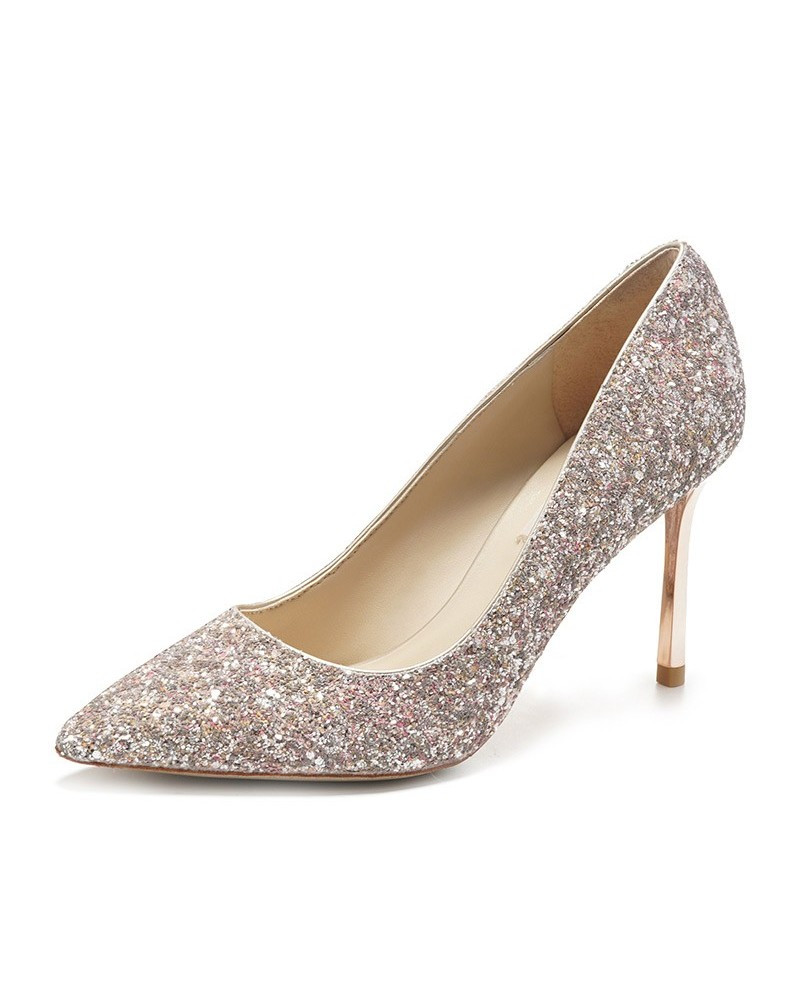 Sparkly Shoes For Wedding
 Simple Sparkly Silver Wedding Shoes High Heels For Brides