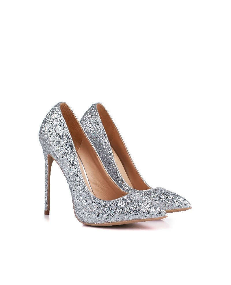 Sparkly Shoes For Wedding
 Sparkly Sequin Silver Wedding Shoes For 2018 Brides MSL