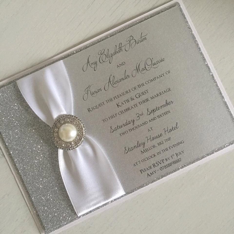 Sparkly Wedding Invitations
 Silver Glitter Wedding Invitation Silver Glitter Wedding