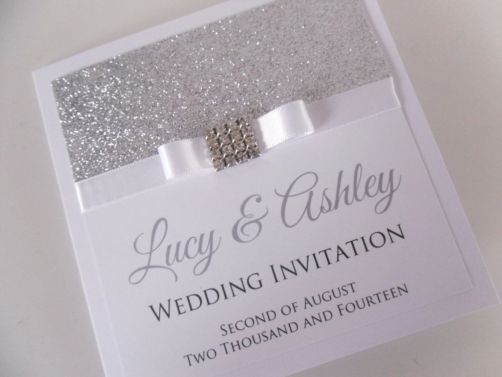 Sparkly Wedding Invitations
 Handmade Personalised Luxury Wedding Invitation Sample