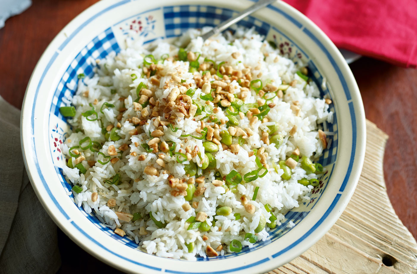 Spring Onion Recipe
 Spring onion and peanut fried rice recipe