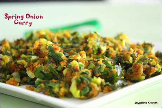 Spring Onion Recipe
 SPRING ONION CURRY SIDE DISH FOR ROTI