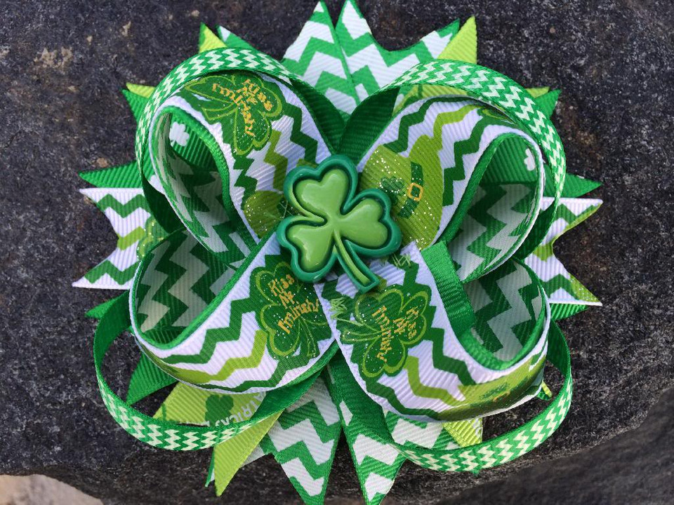 St Patrick's Day Activities
 ST PATRICK S CHEVRON SHAMROCK BOUTIQUE RESIN HAIRBOW
