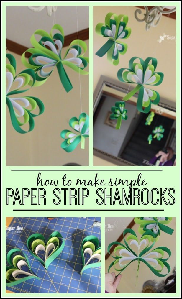 St Patrick's Day Arts And Crafts
 Paper Strip Shamrock SecondGradeSquad