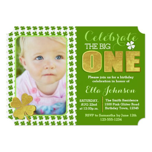 St Patrick's Day Birthday Party
 St Patrick s Day First Birthday Party Card