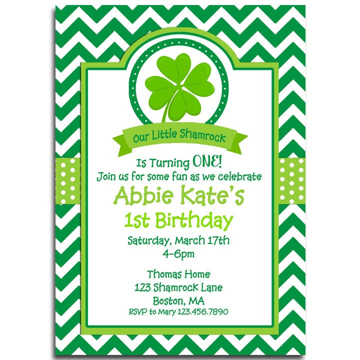 St Patrick's Day Birthday Party
 St Patrick s Day Invitation Printable Birthday by
