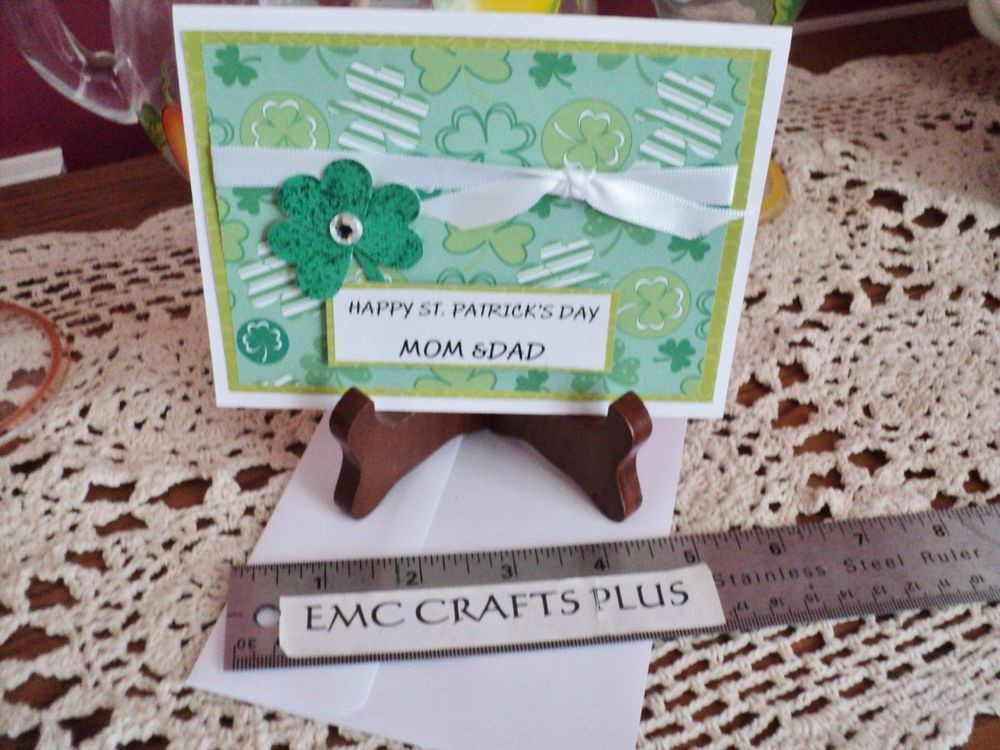St. Patrick's Day Crafts
 HAPPY ST PATRICK S DAY MOM & DAD HANDMADE GREETING CARD