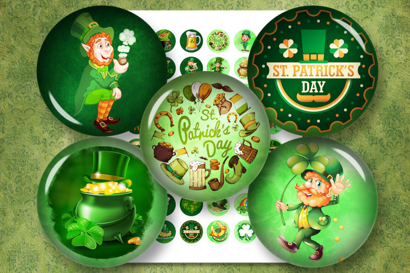 St Patrick'S Day Dinner
 St Patrick s Day Digital Collage Sheet St Patrick Circles