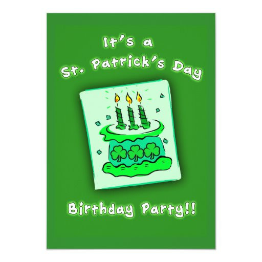 St Patrick's Day Party Invitations
 St Patricks Day Birthday Party Custom Invitations