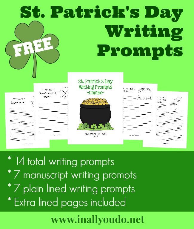 St Patrick's Day Writing Activities
 Free Writing Prompts for St Patrick s Day