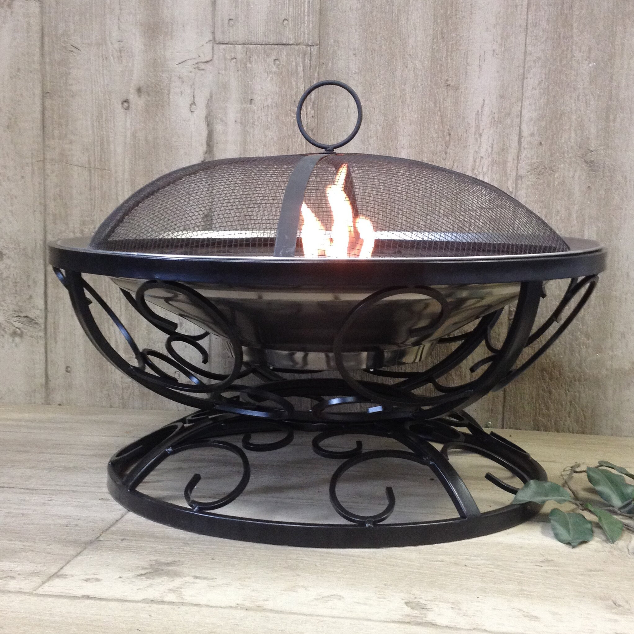 Stainless Steel Firepit
 Pomegranate Solutions Fall Swirl Stainless Steel Fire Pit