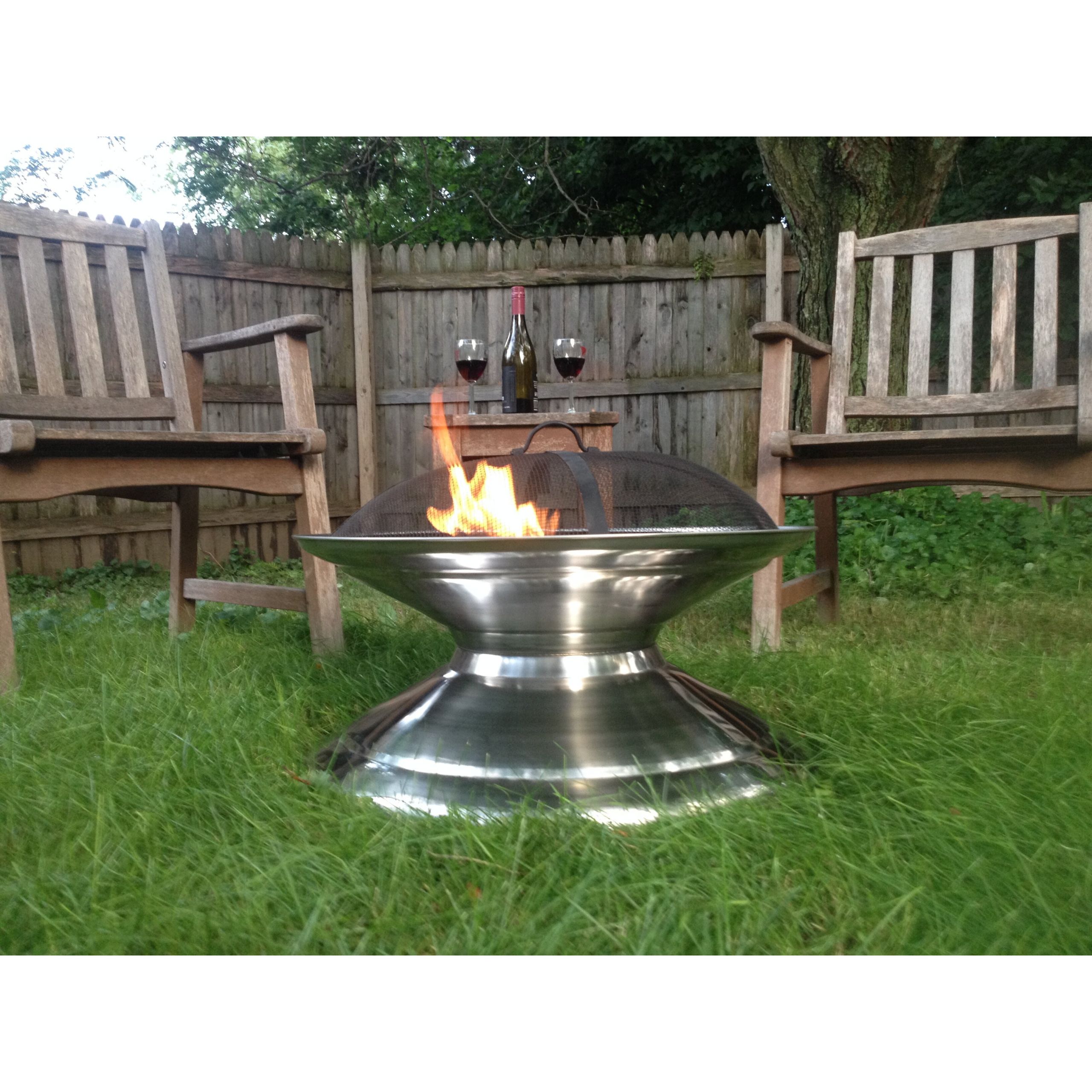 Stainless Steel Firepit
 Pomegranate Solutions Stainless Steel Outdoor Fire Pit