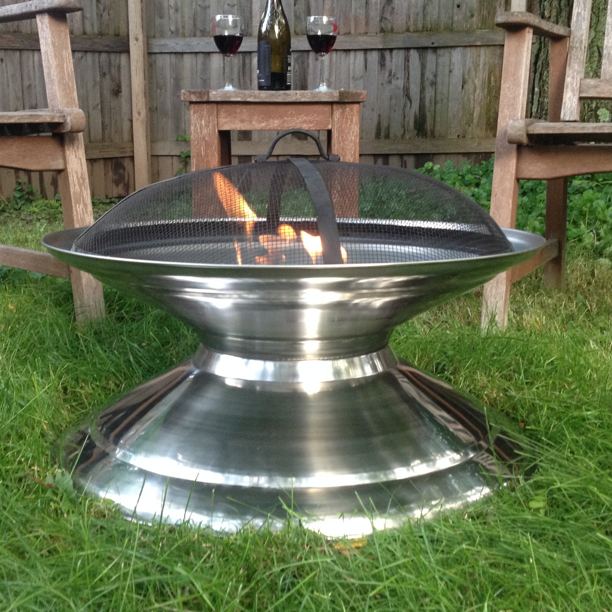 Stainless Steel Firepit
 Pomegranate Solutions Stainless Steel Outdoor Fire Pit