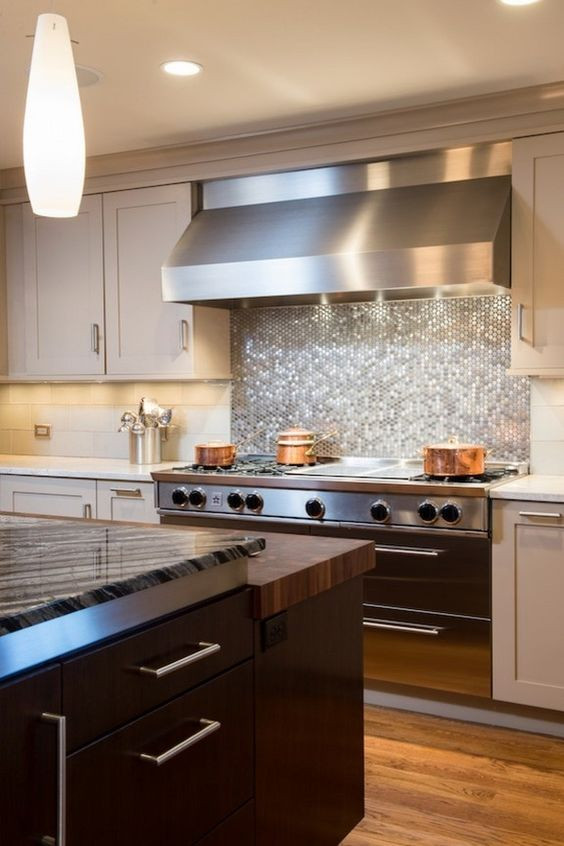 Stainless Steel Kitchen Backsplash Ideas
 28 Creative Penny Tiles Ideas For Kitchens DigsDigs