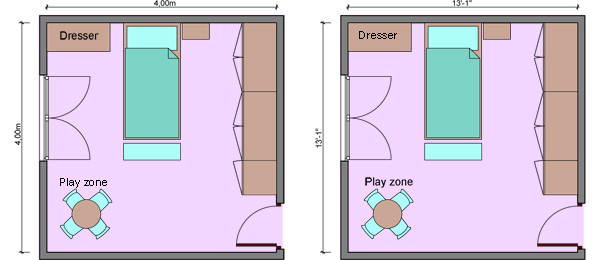 Standard Bedroom Dimensions
 Kid s bedroom layouts with one bed