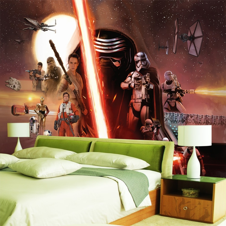 Star Wars Bedroom Wallpaper
 3D Star Wars Wallpaper Force Awakens Wall Mural Custom