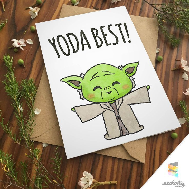 Star Wars Gift Ideas For Boyfriend
 YODA BEST PUN GREETING CARD Star Wars