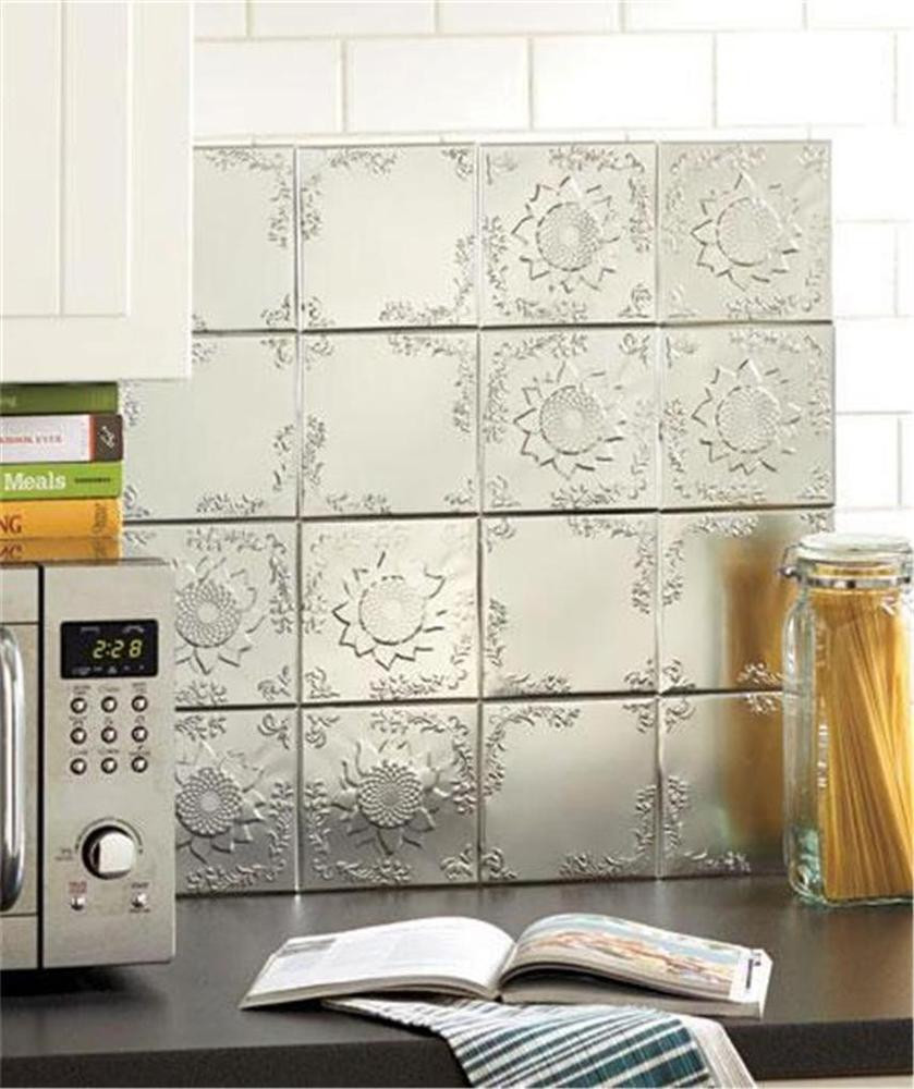 Sticky Backsplash For Kitchen
 16 PIECE SELF ADHESIVE EMBOSSED RAISED PATTERN TIN WALL