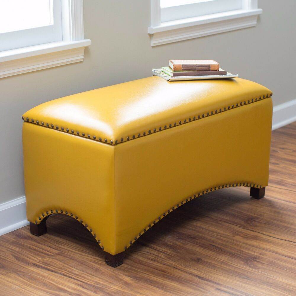 Storage Ottoman For Bedroom
 Leather Storage Bench Seat Bedroom Ottoman Upholstered