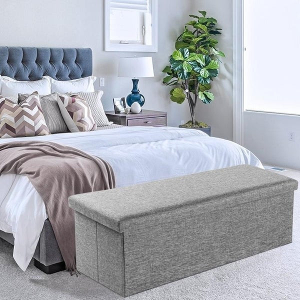 Storage Ottoman For Bedroom
 Shop 43" Fabric Storage Ottoman Bench Foot Rest for