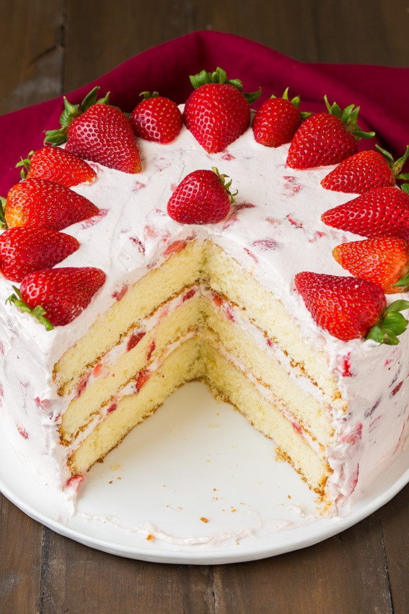 Strawberry Birthday Cake Recipes
 Fresh Strawberry Cake Cooking Classy